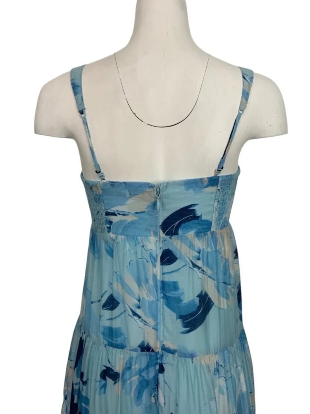 Abercrombie and Fitch Floral Tiered Maxi Dress SP Petite Blue ALTERED